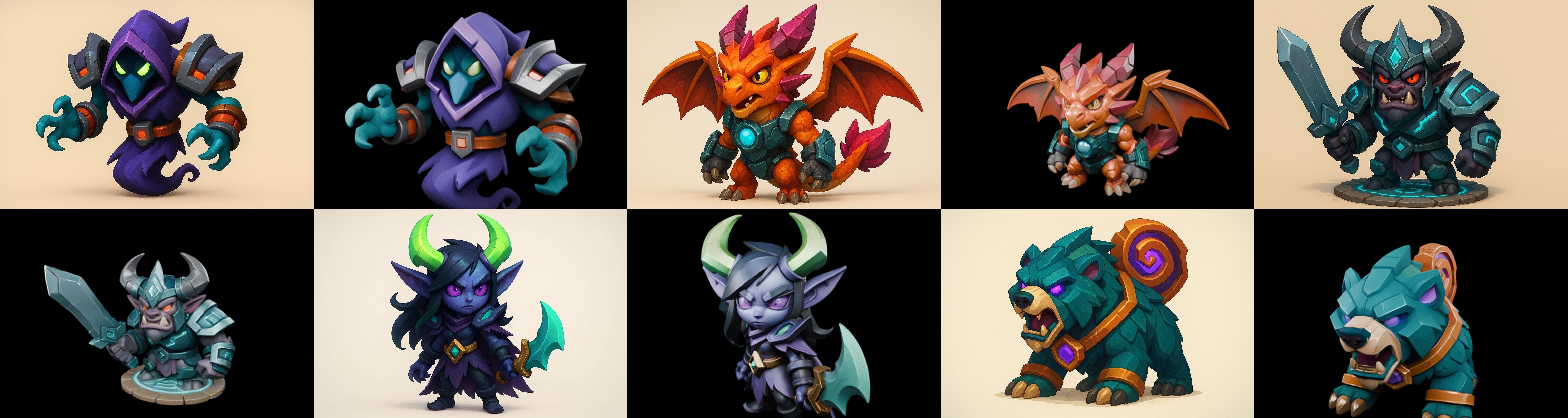 Heros Fantasy bundle 65 pack 100 glb Low-poly 3D model_4