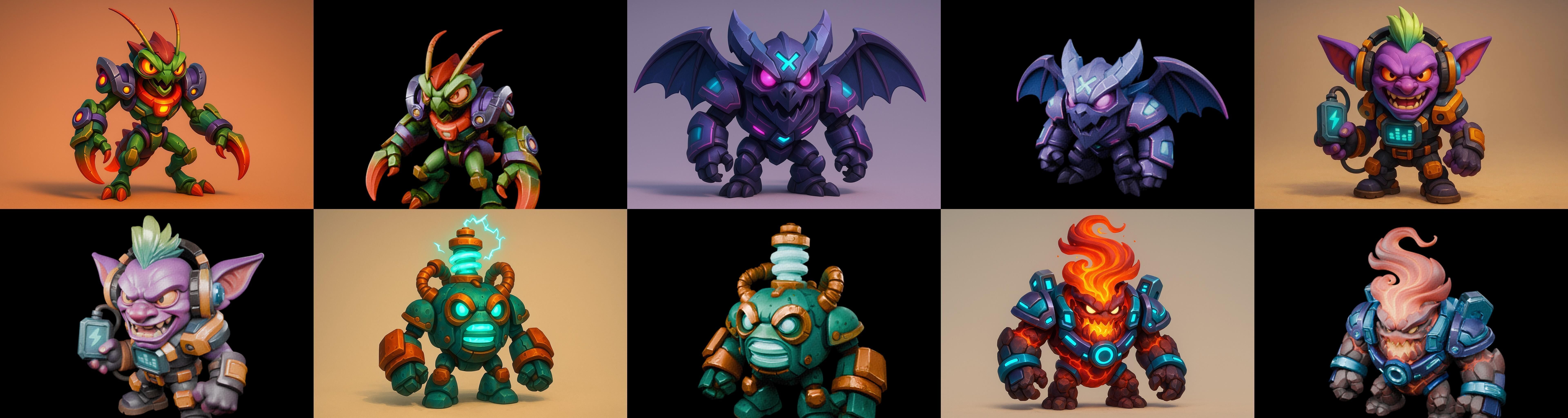 Heros Fantasy bundle 65 pack 100 glb Low-poly 3D model_1