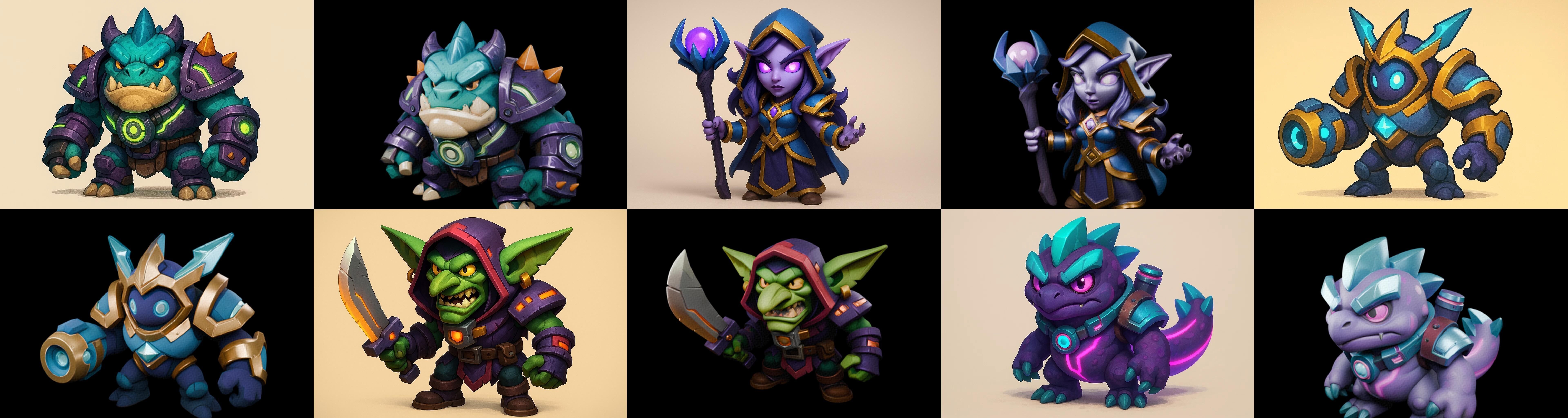 Heros Fantasy bundle 65 pack 100 glb Low-poly 3D model_18