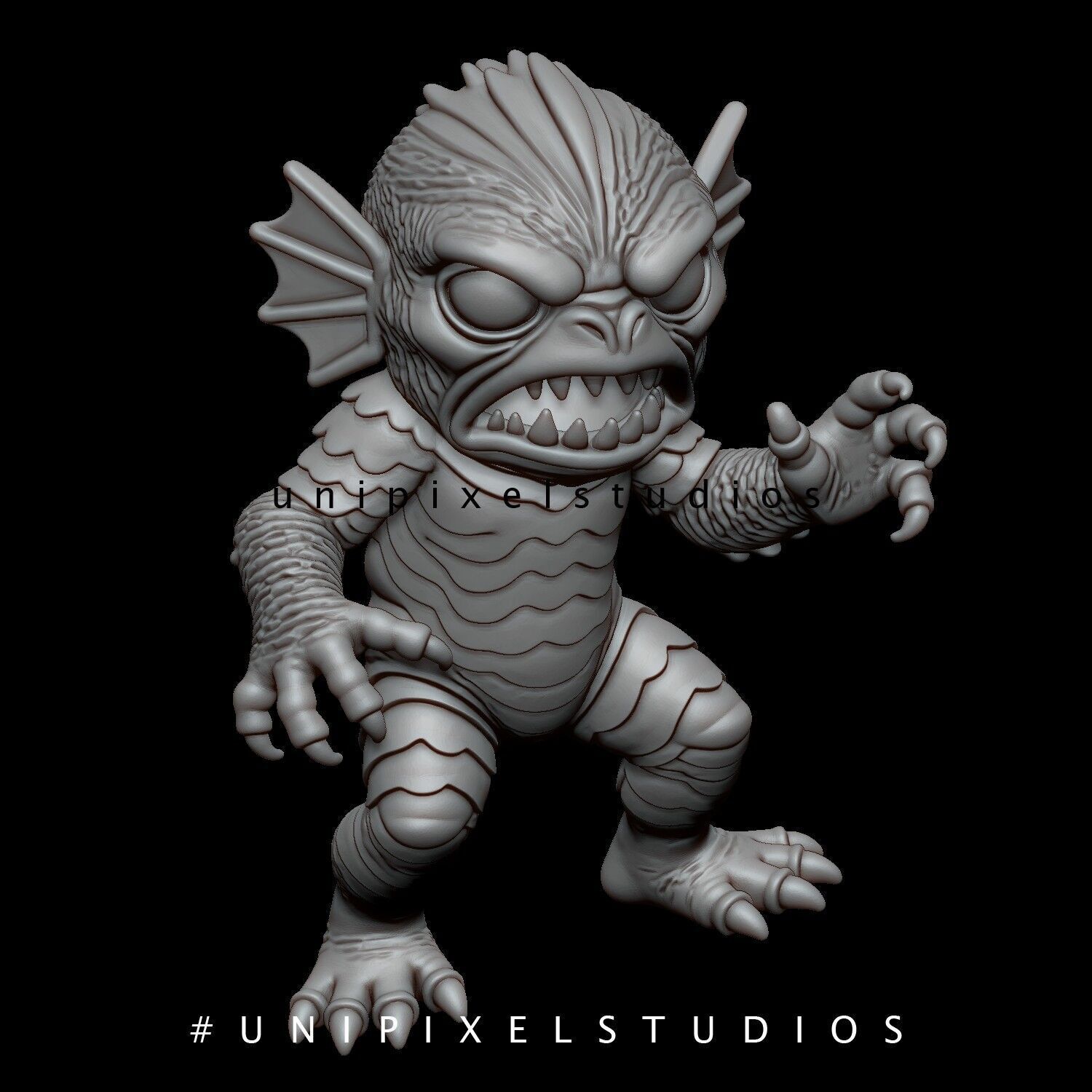3D lagoon monster STL 3d print  3D print model_8