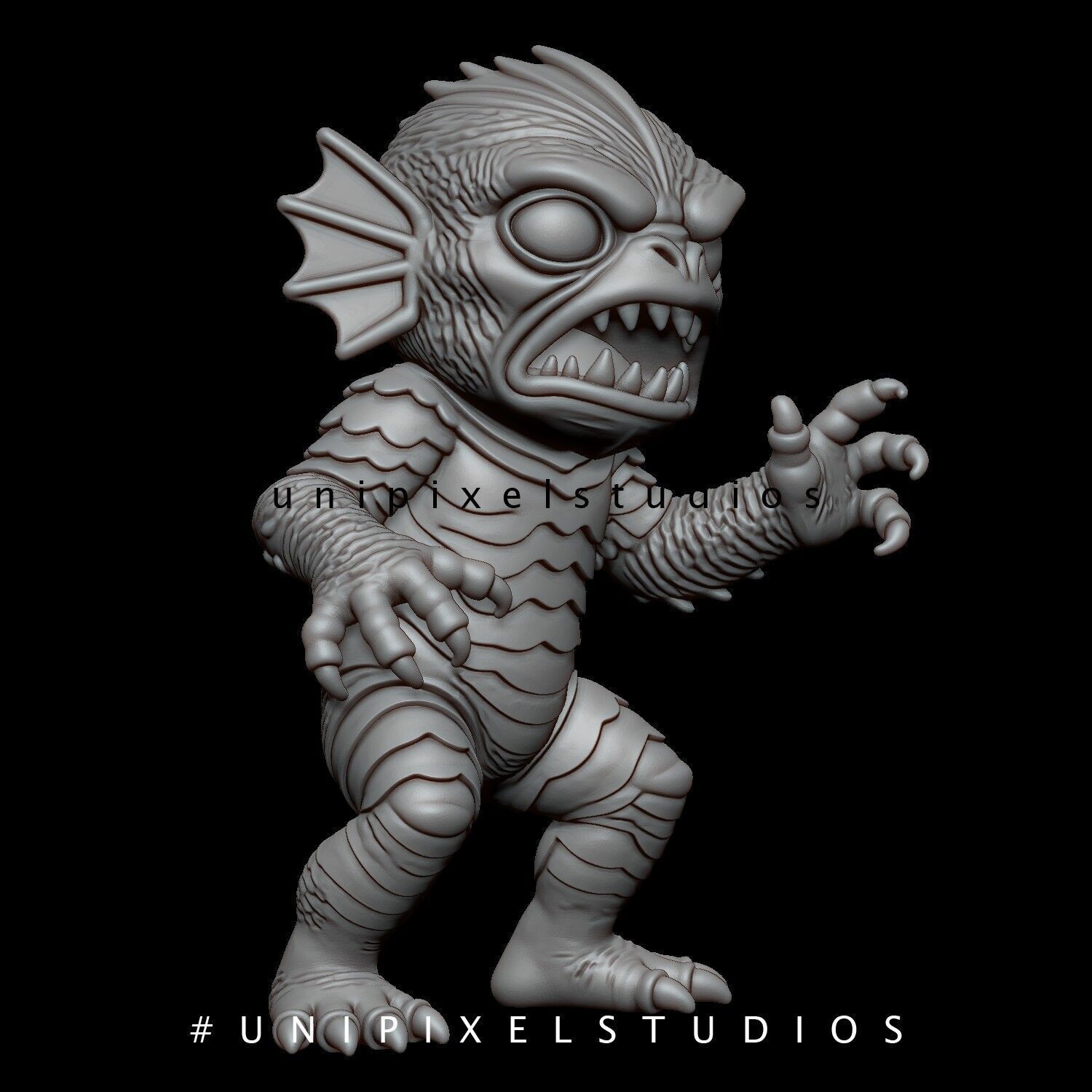 3D lagoon monster STL 3d print  3D print model_7