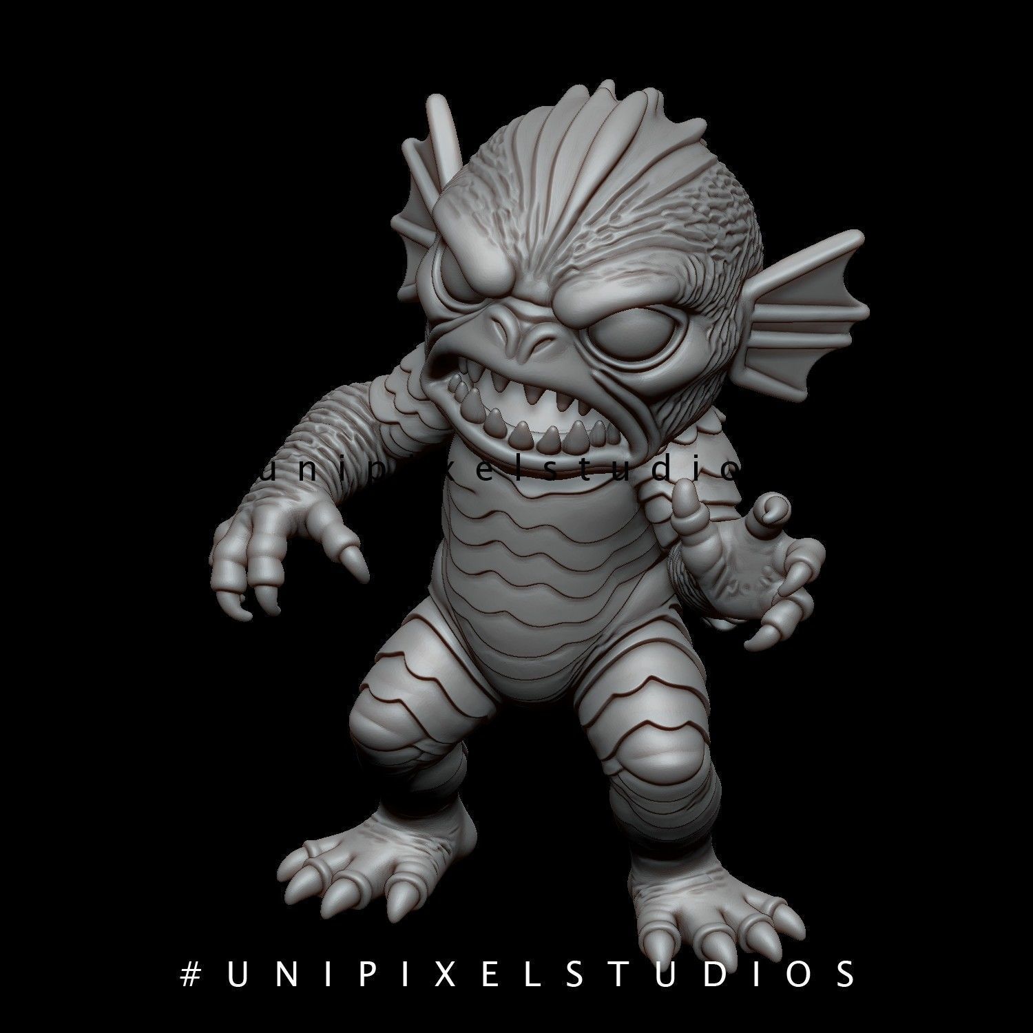 3D lagoon monster STL 3d print  3D print model_6