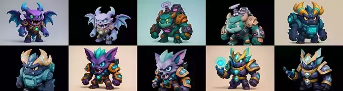 Heros Fantasy bundle 64 pack 100 glb