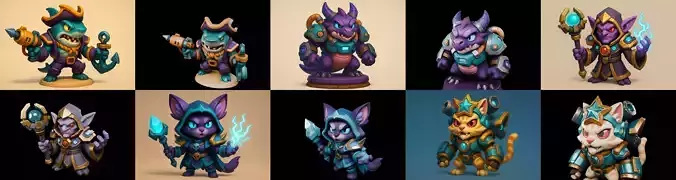 Heros Fantasy bundle 63 pack 100 glb