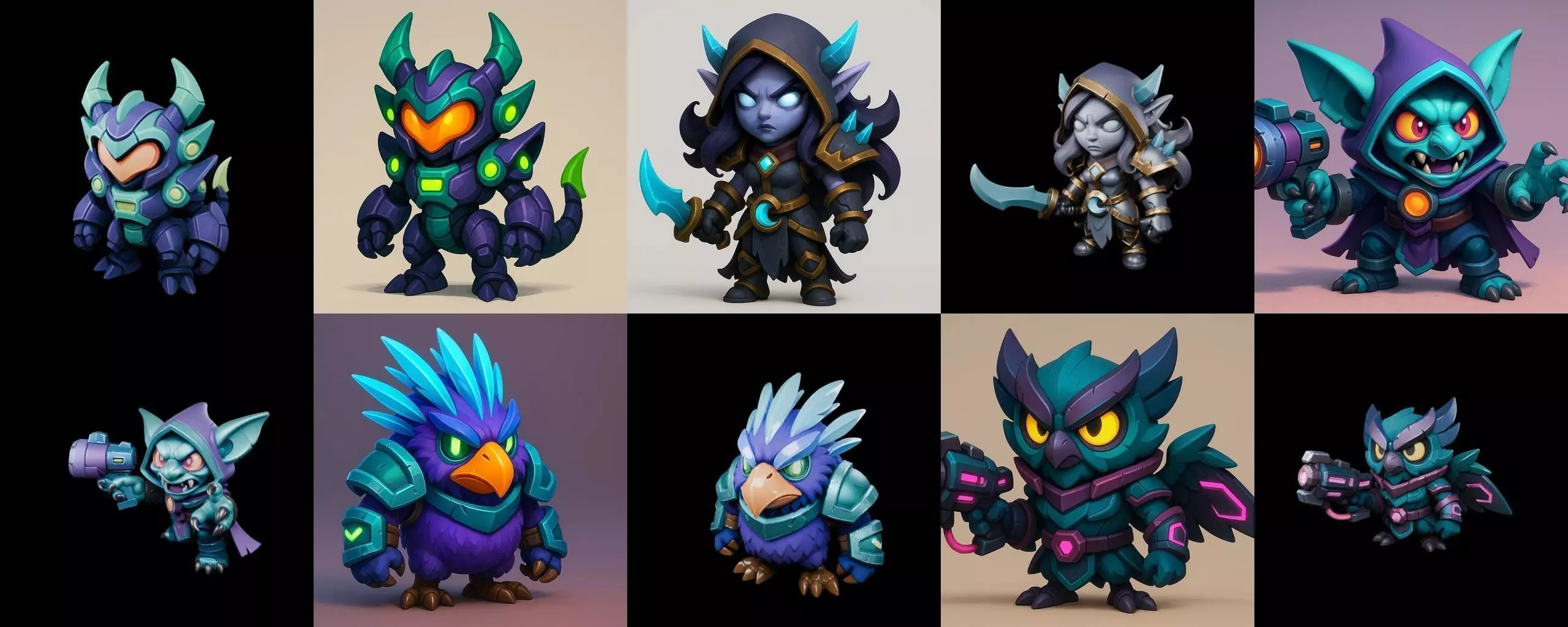 Heros Fantasy bundle 62 pack 100 glb Low-poly 3D model_0