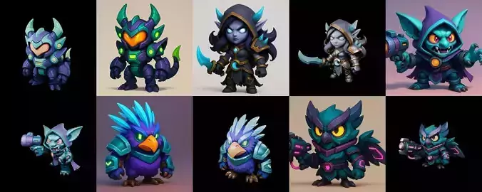 Heros Fantasy bundle 62 pack 100 glb