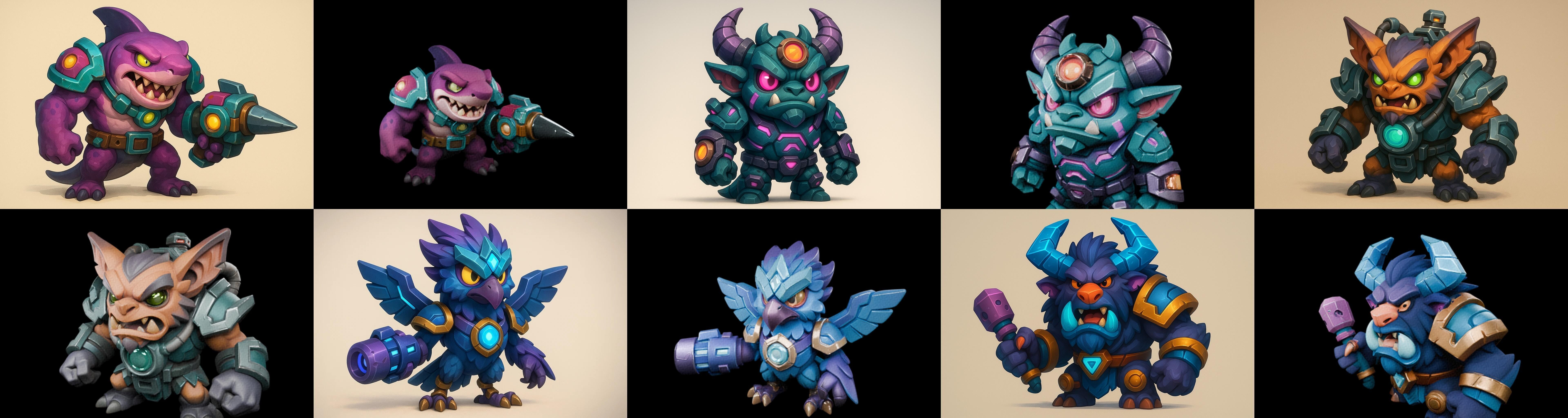 Heros Fantasy bundle 62 pack 100 glb Low-poly 3D model_7