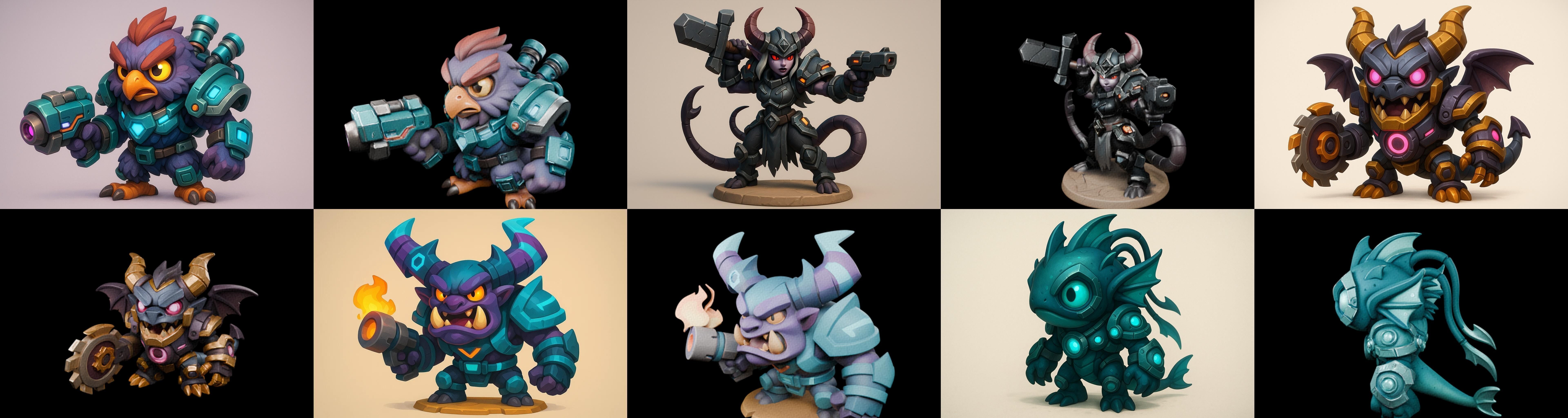 Heros Fantasy bundle 62 pack 100 glb Low-poly 3D model_9