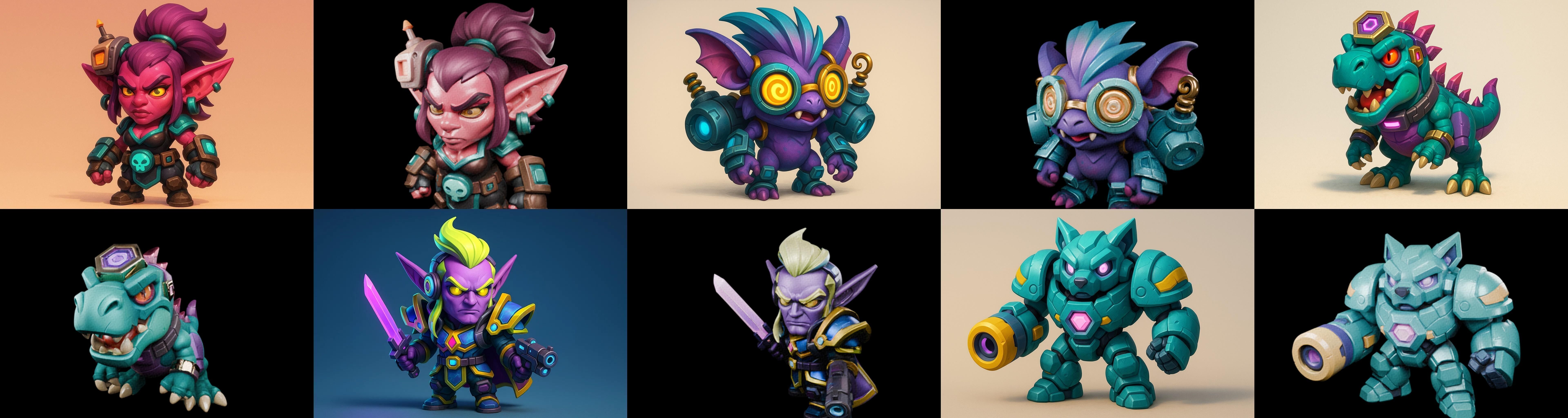 Heros Fantasy bundle 62 pack 100 glb Low-poly 3D model_10