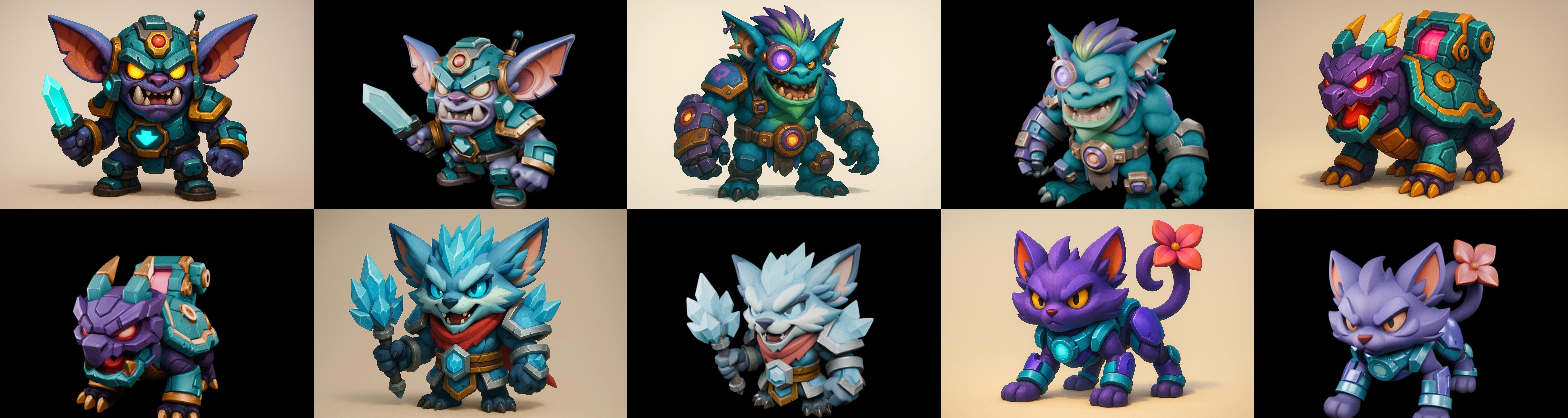 Heros Fantasy bundle 62 pack 100 glb Low-poly 3D model_17