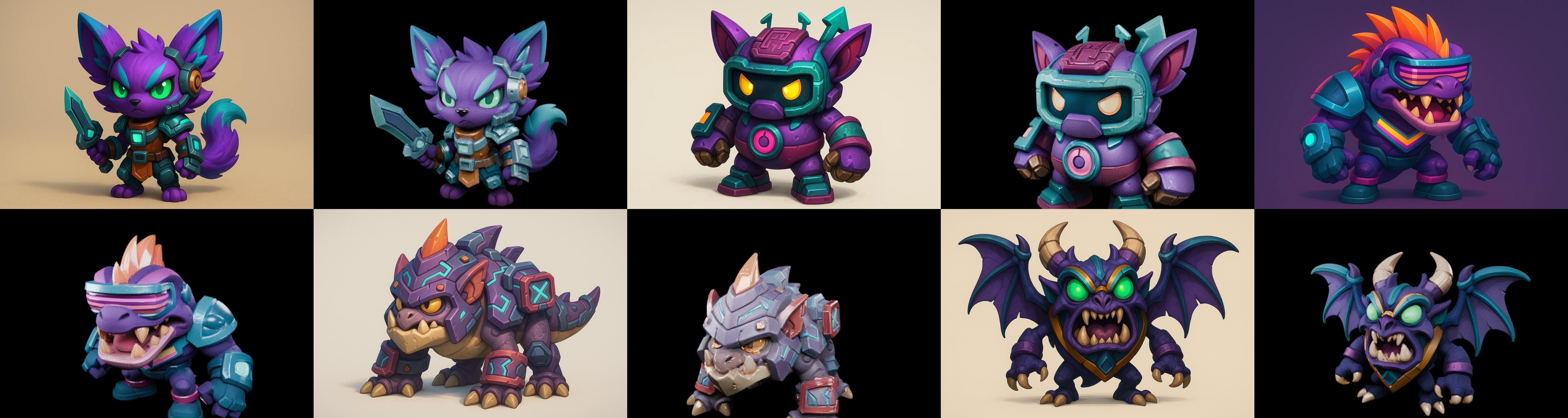 Heros Fantasy bundle 62 pack 100 glb Low-poly 3D model_11