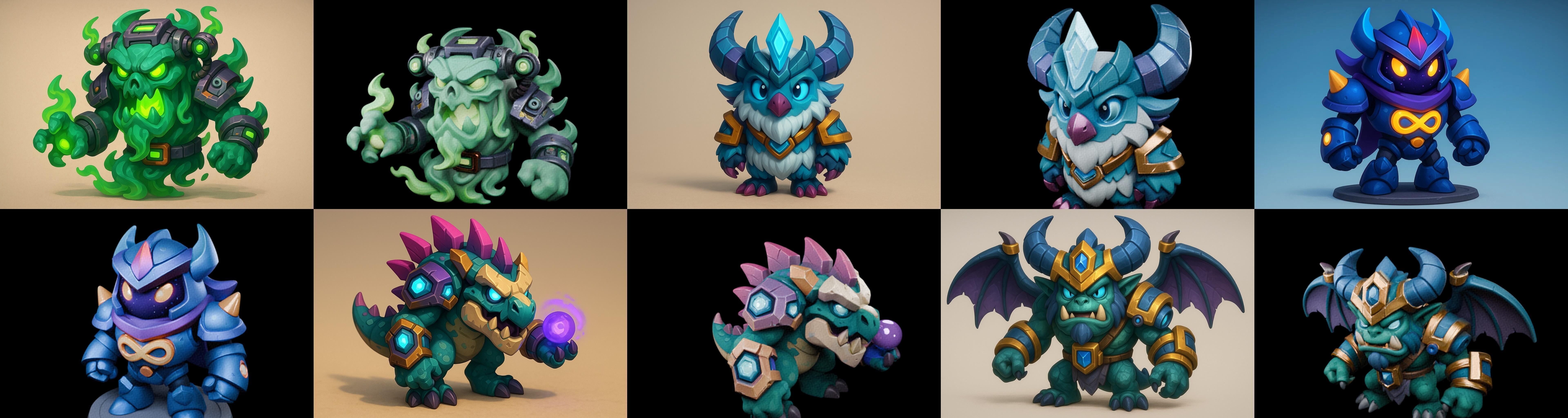 Heros Fantasy bundle 62 pack 100 glb Low-poly 3D model_6