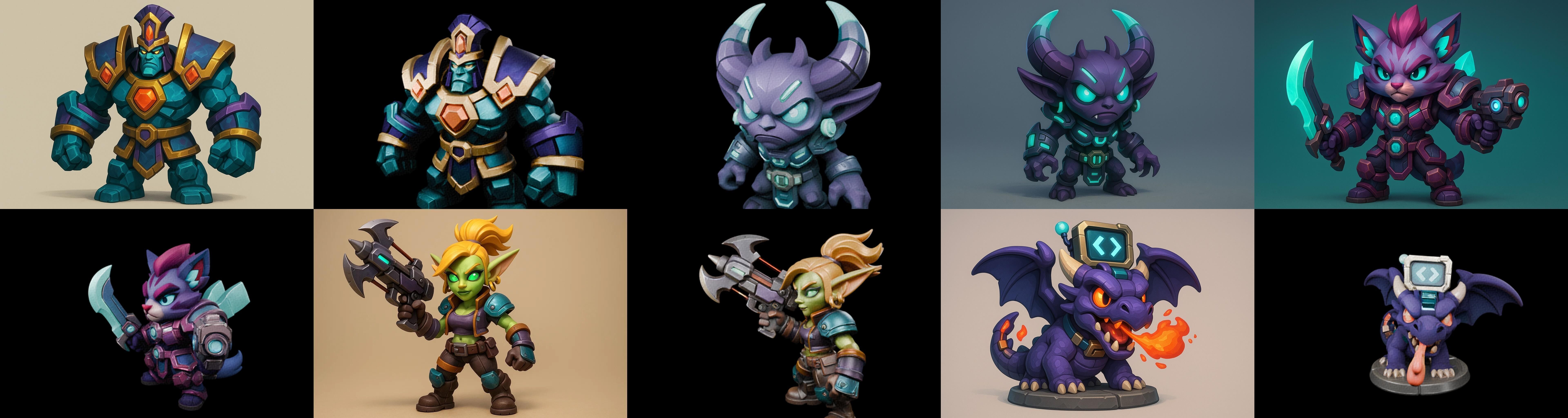 Heros Fantasy bundle 62 pack 100 glb Low-poly 3D model_12