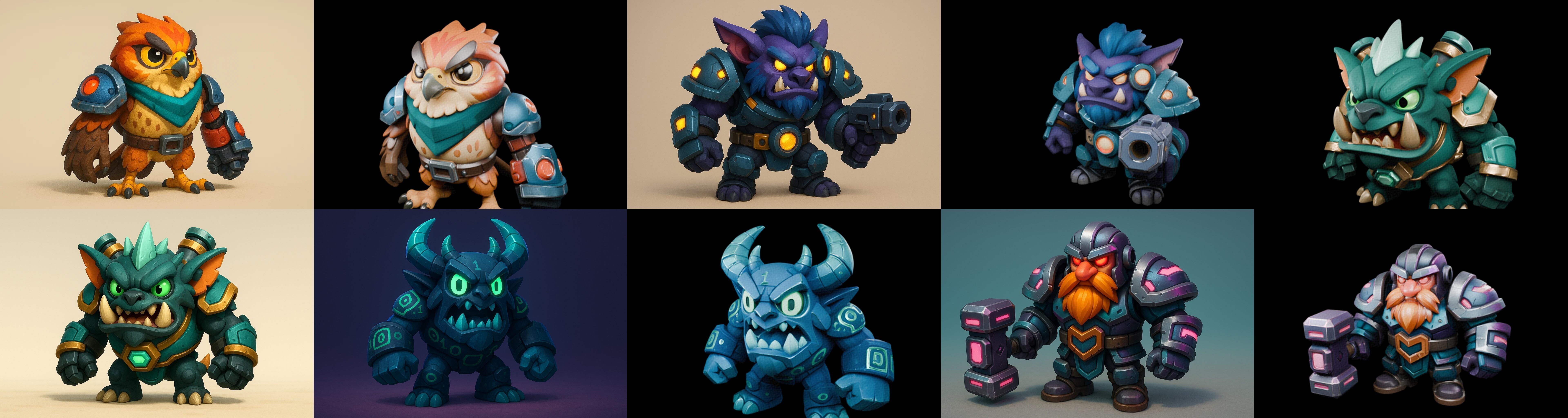 Heros Fantasy bundle 62 pack 100 glb Low-poly 3D model_3