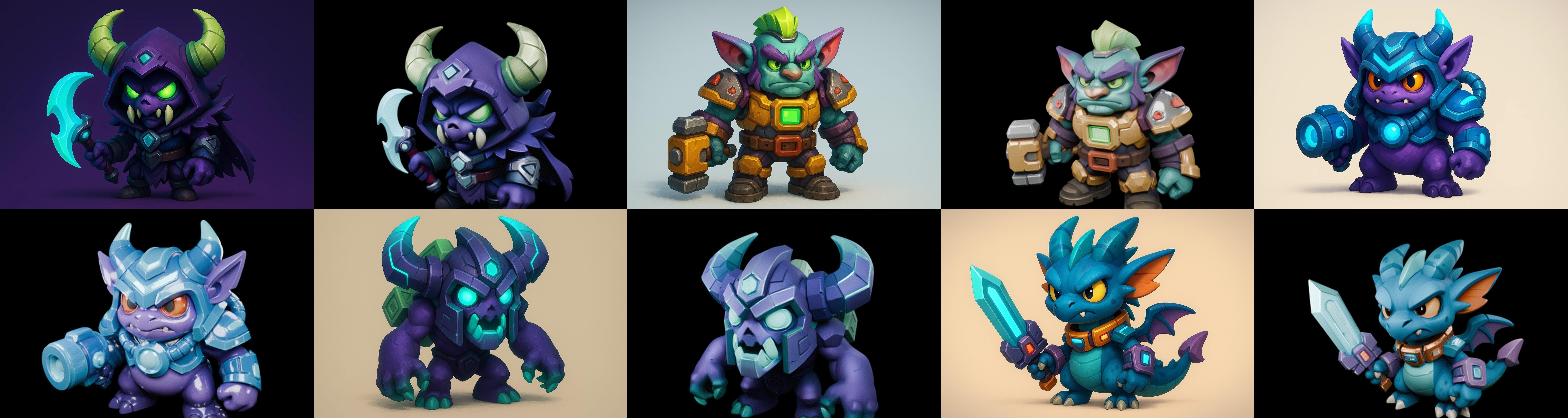 Heros Fantasy bundle 62 pack 100 glb Low-poly 3D model_4