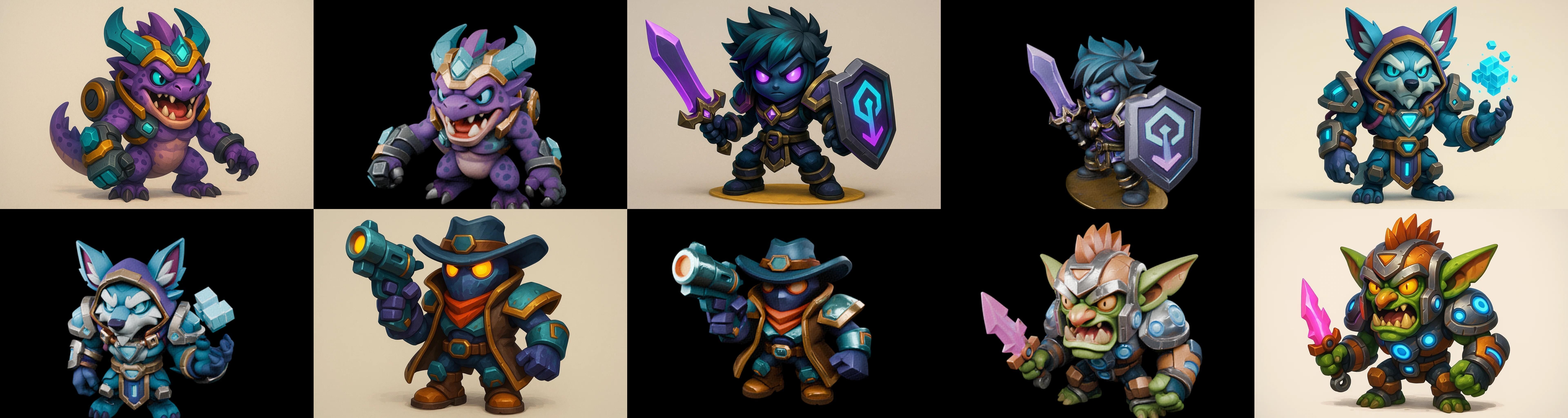 Heros Fantasy bundle 62 pack 100 glb Low-poly 3D model_5