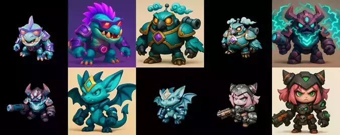 Heros Fantasy bundle 61 pack 100 glb