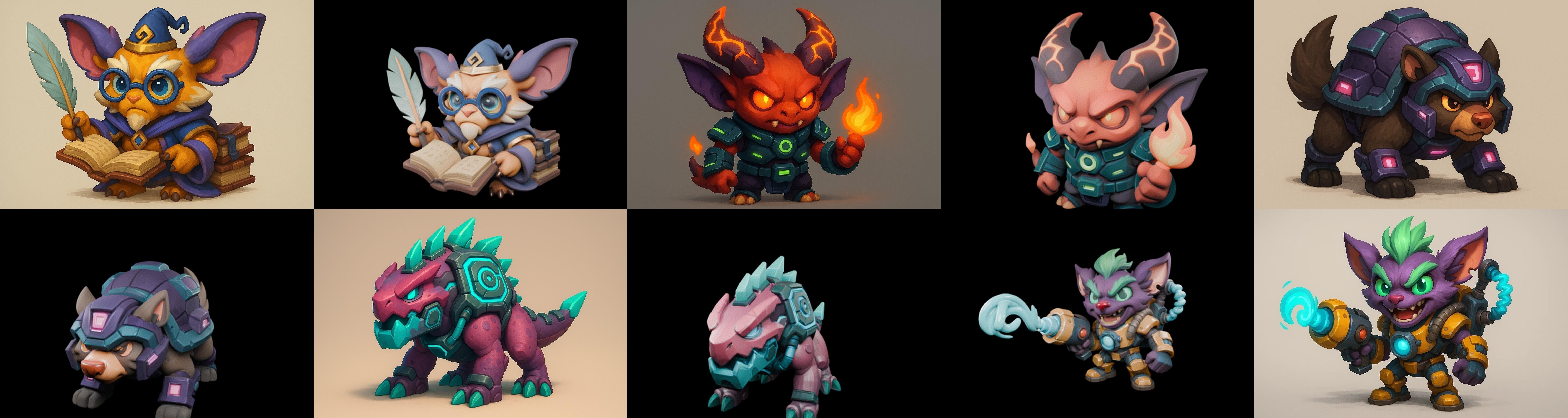 Heros Fantasy bundle 59 pack 100 glb Low-poly 3D model_13