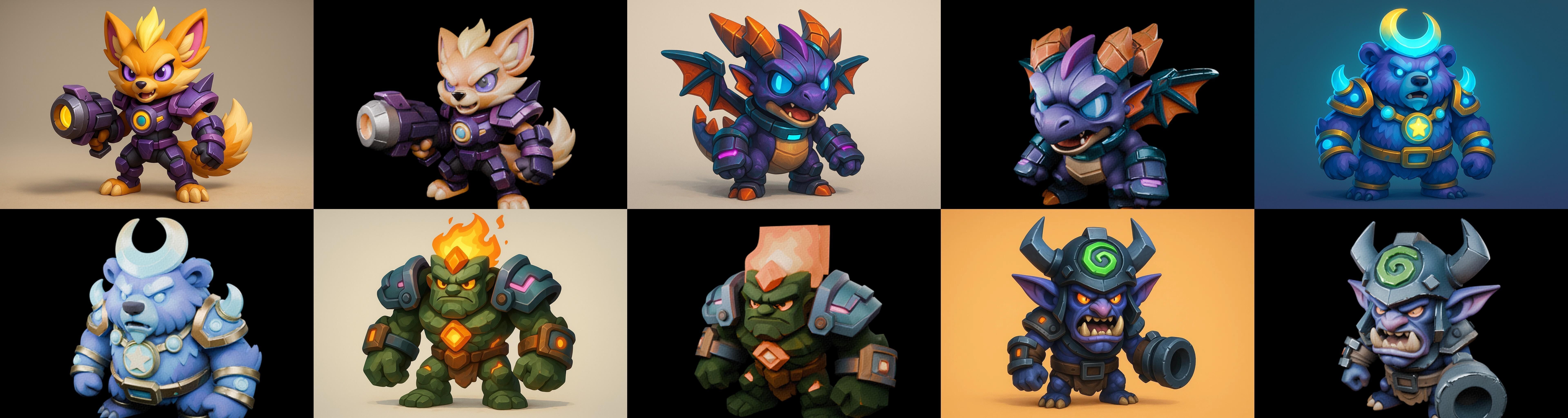 Heros Fantasy bundle 59 pack 100 glb Low-poly 3D model_1