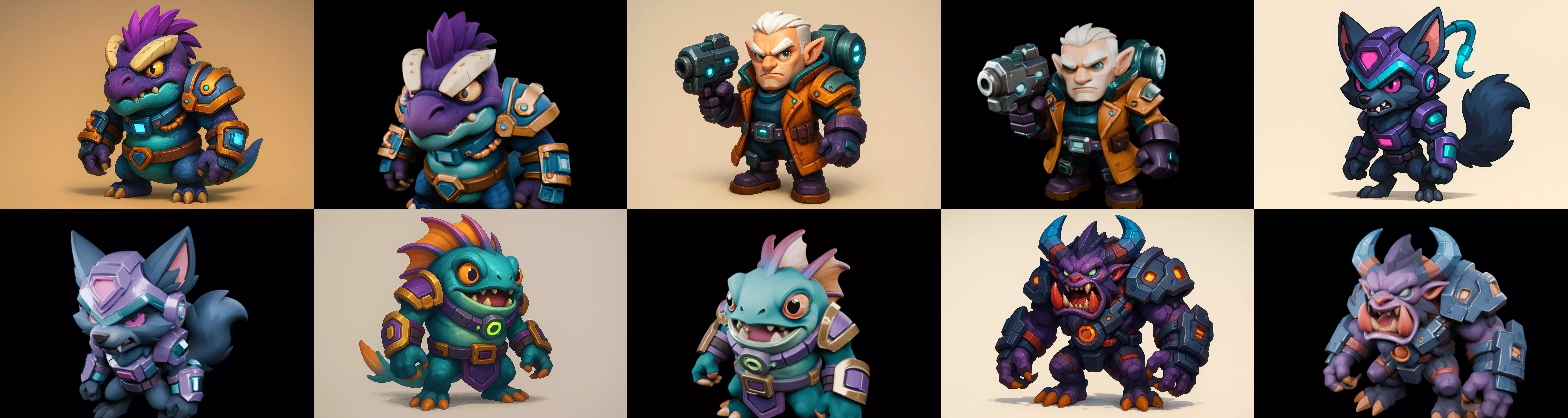 Heros Fantasy bundle 59 pack 100 glb Low-poly 3D model_0