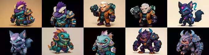 Heros Fantasy bundle 59 pack 100 glb