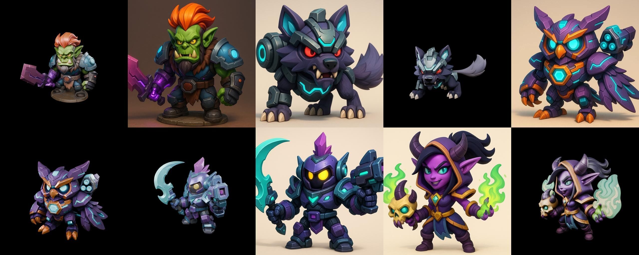 Heros Fantasy bundle 59 pack 100 glb Low-poly 3D model_14