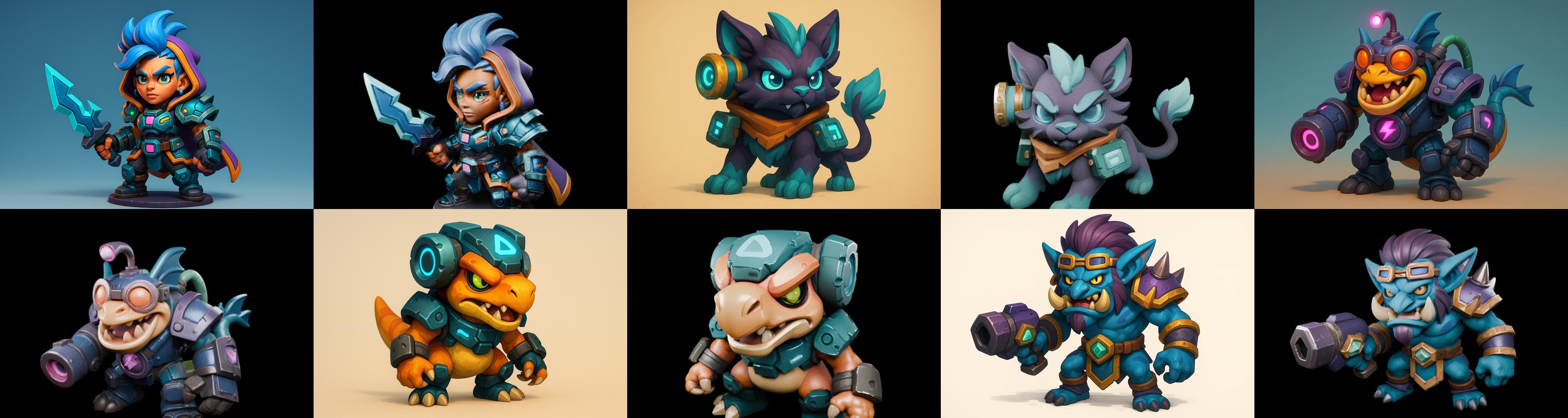 Heros Fantasy bundle 59 pack 100 glb Low-poly 3D model_10