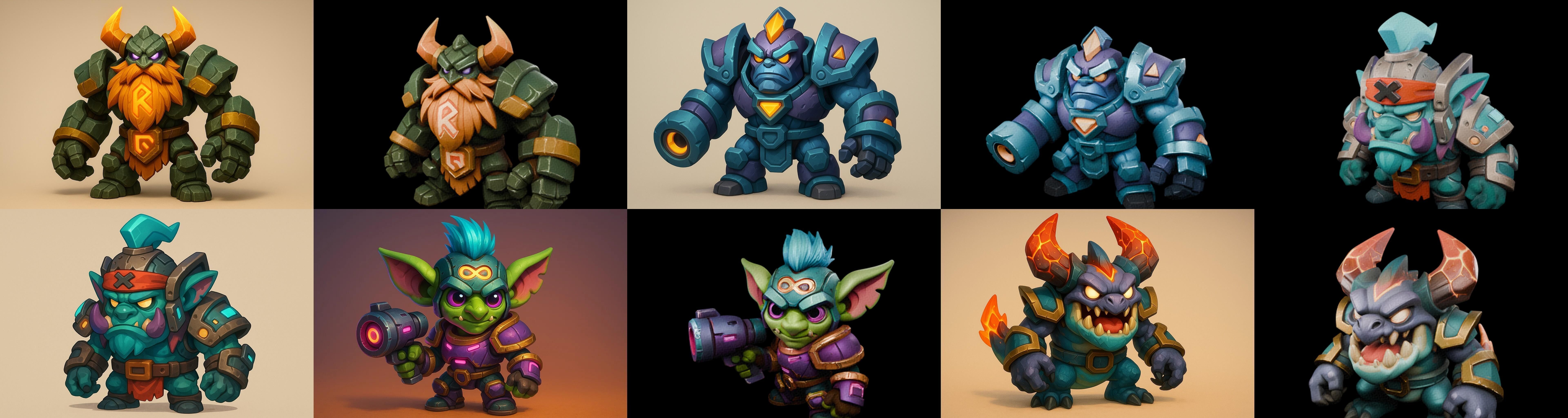 Heros Fantasy bundle 59 pack 100 glb Low-poly 3D model_16
