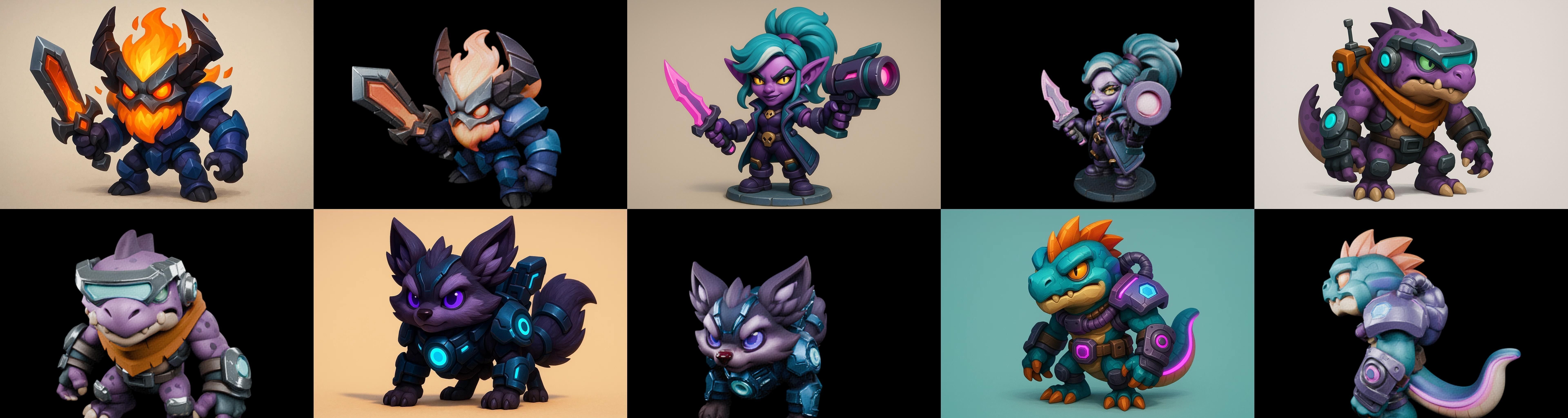 Heros Fantasy bundle 59 pack 100 glb Low-poly 3D model_7