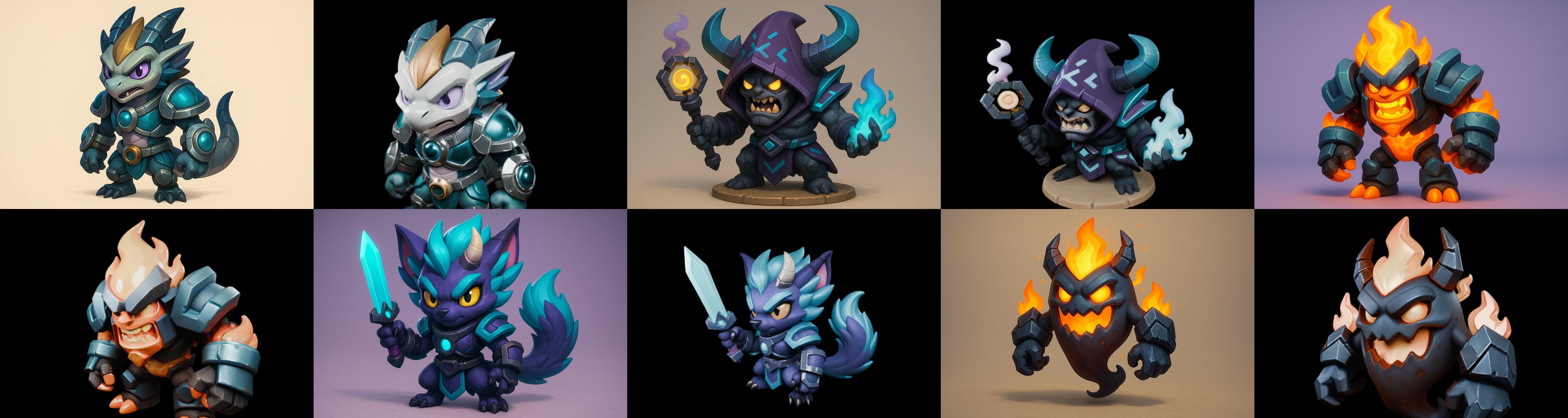 Heros Fantasy bundle 59 pack 100 glb Low-poly 3D model_9