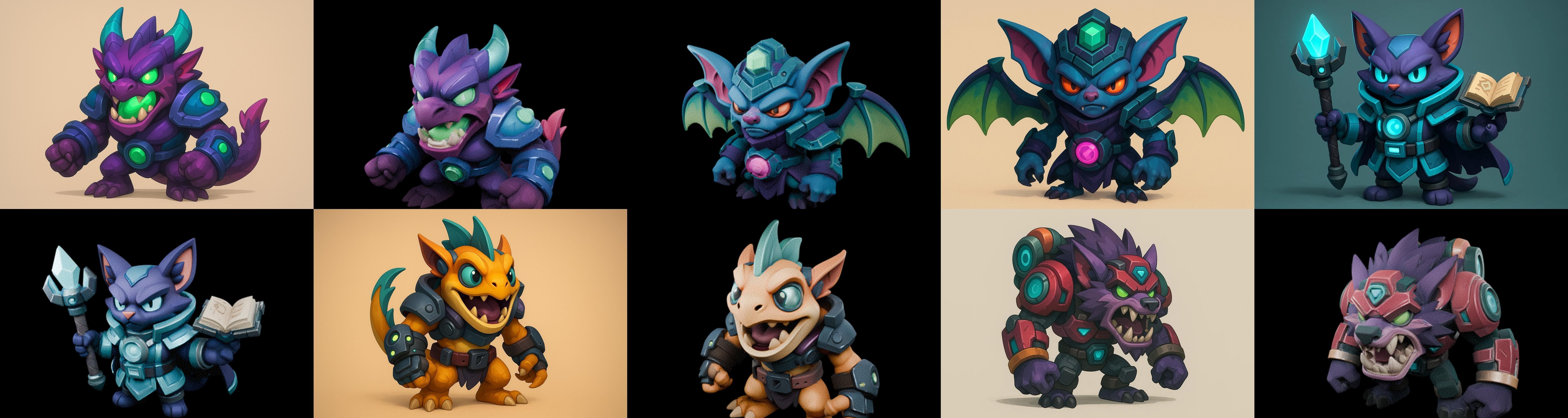 Heros Fantasy bundle 59 pack 100 glb Low-poly 3D model_15