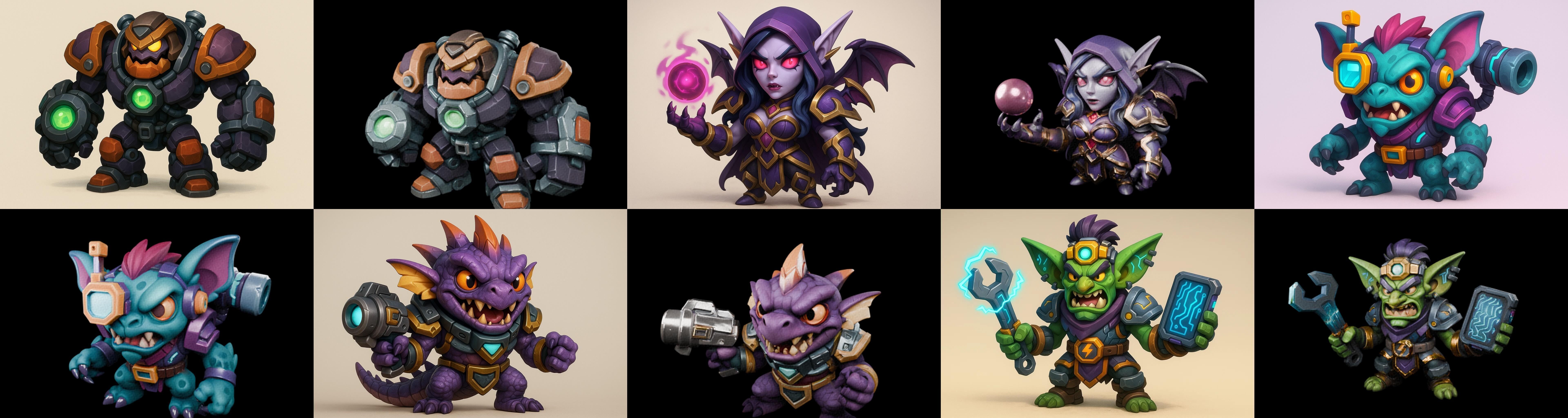 Heros Fantasy bundle 59 pack 100 glb Low-poly 3D model_8