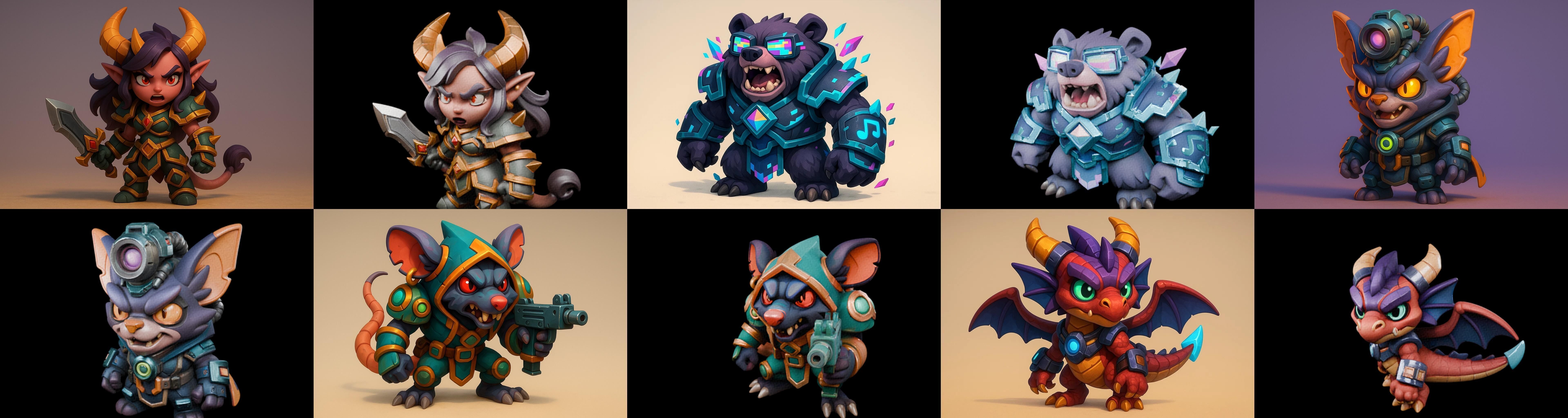 Heros Fantasy bundle 59 pack 100 glb Low-poly 3D model_12