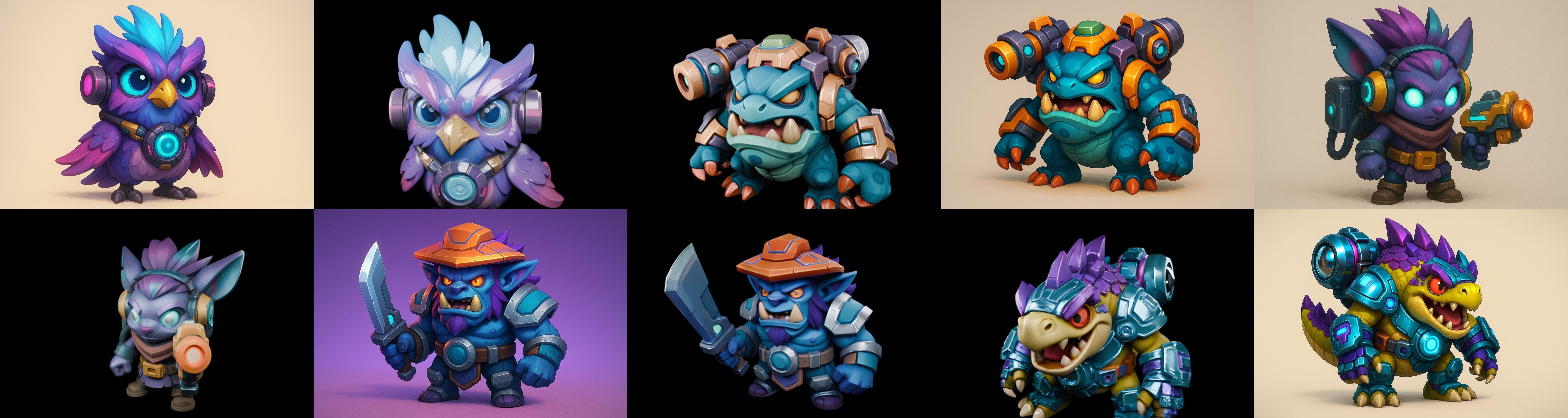 Heros Fantasy bundle 59 pack 100 glb Low-poly 3D model_6