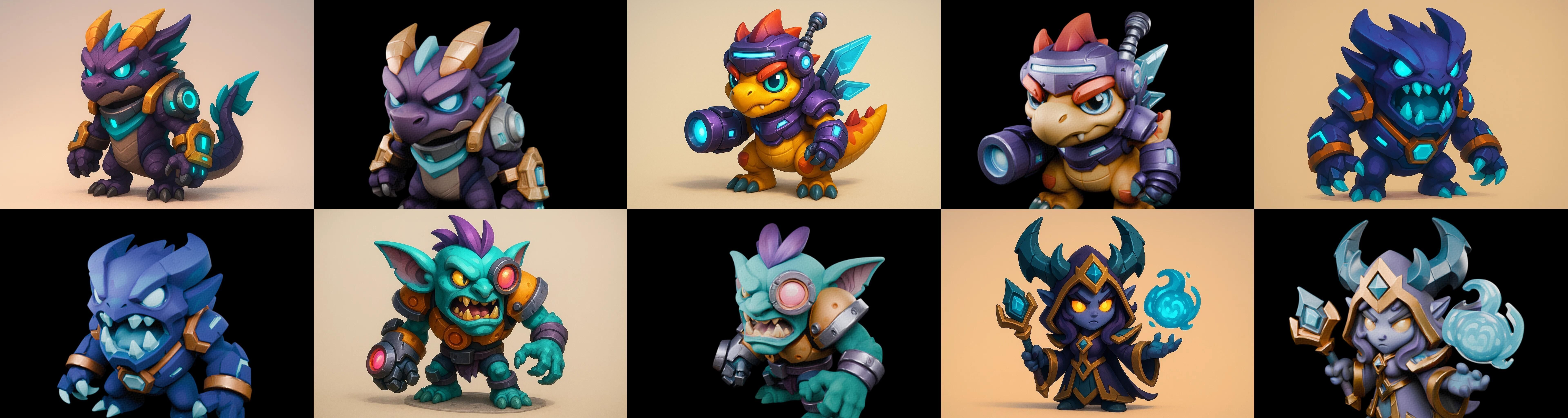 Heros Fantasy bundle 59 pack 100 glb Low-poly 3D model_5