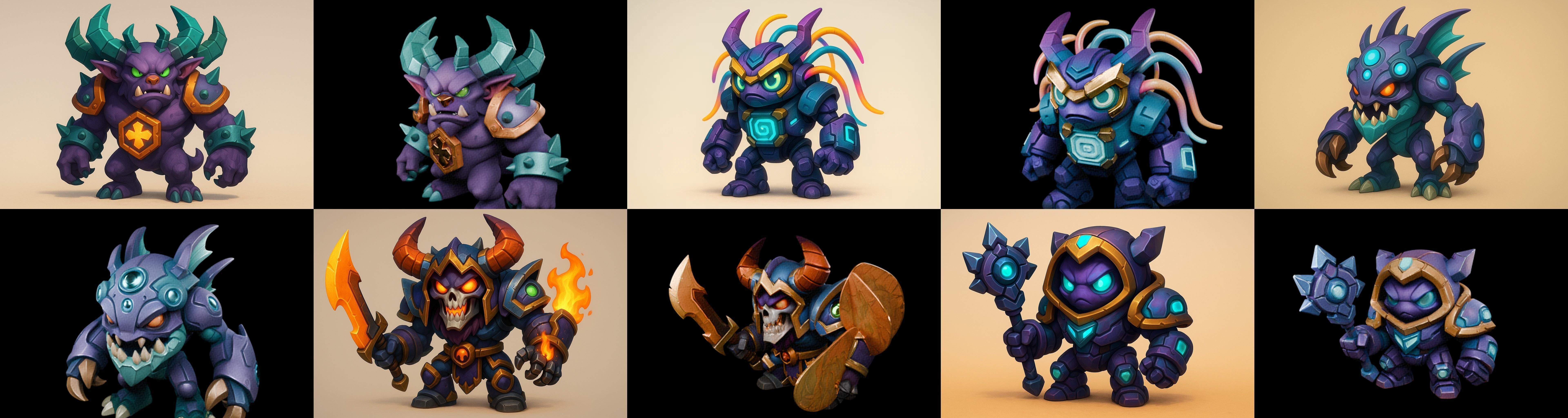 Heros Fantasy bundle 59 pack 100 glb Low-poly 3D model_19