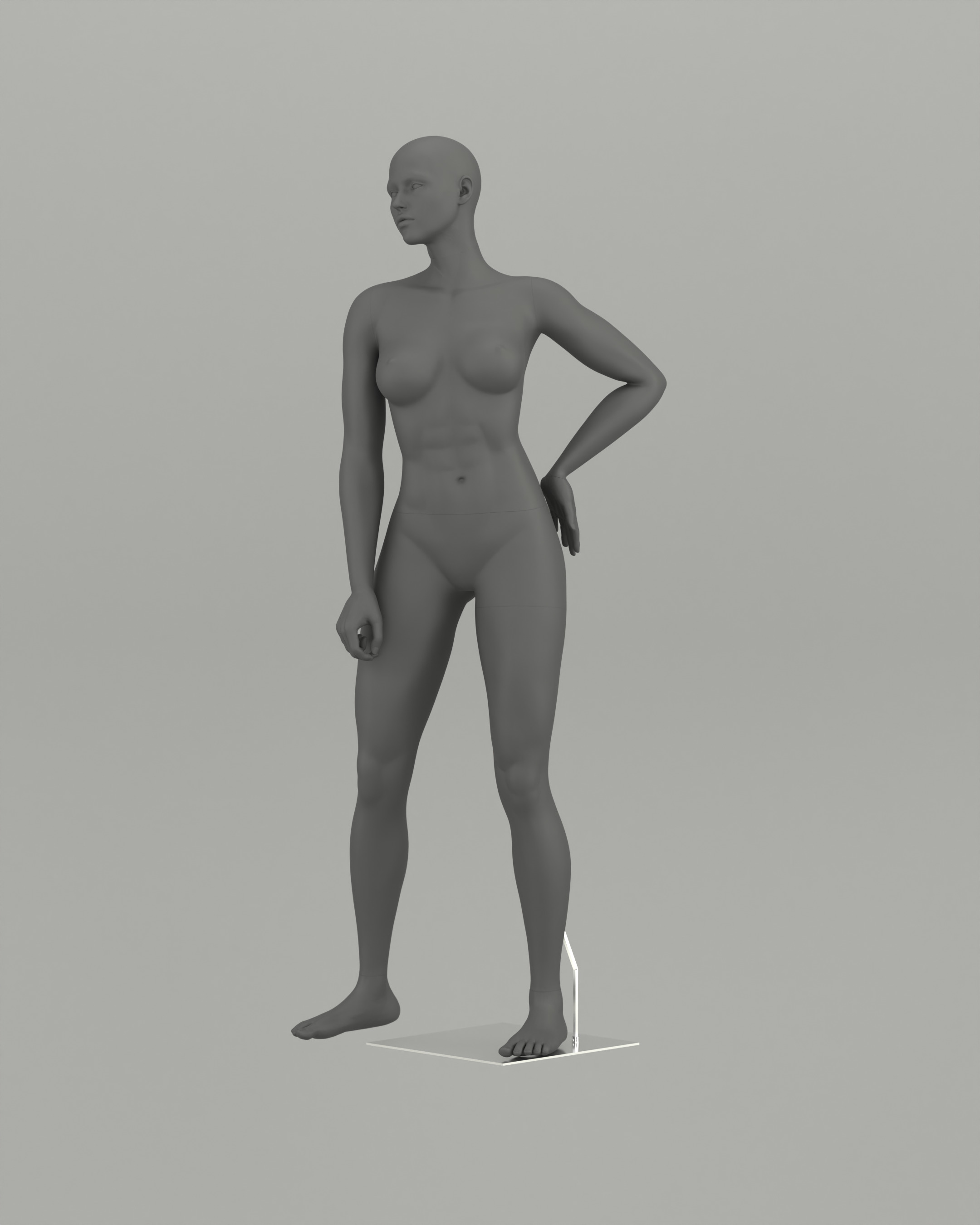 Woman mannequin Natural pose 2 3D print model_5