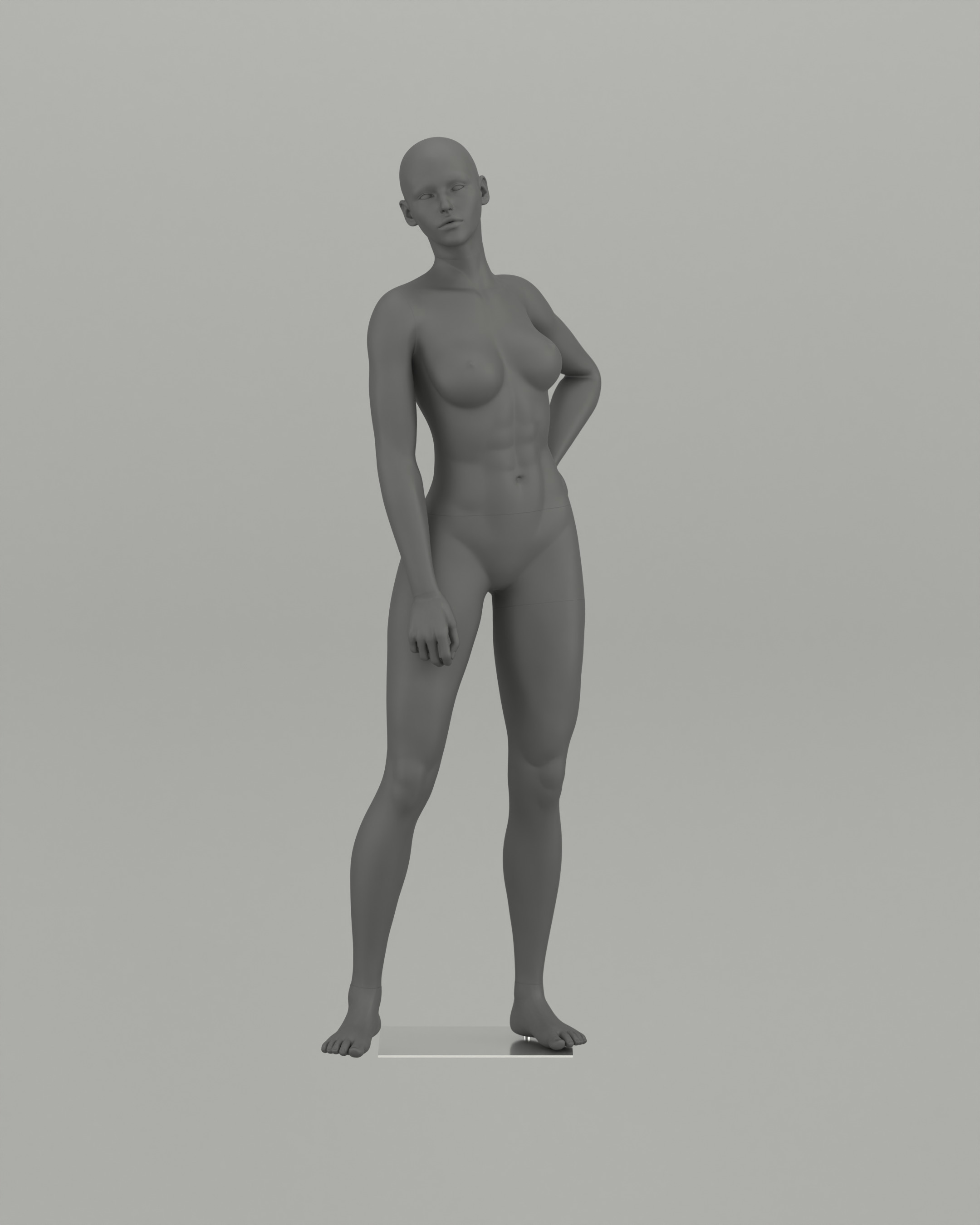 Woman mannequin Natural pose 2 3D print model_2