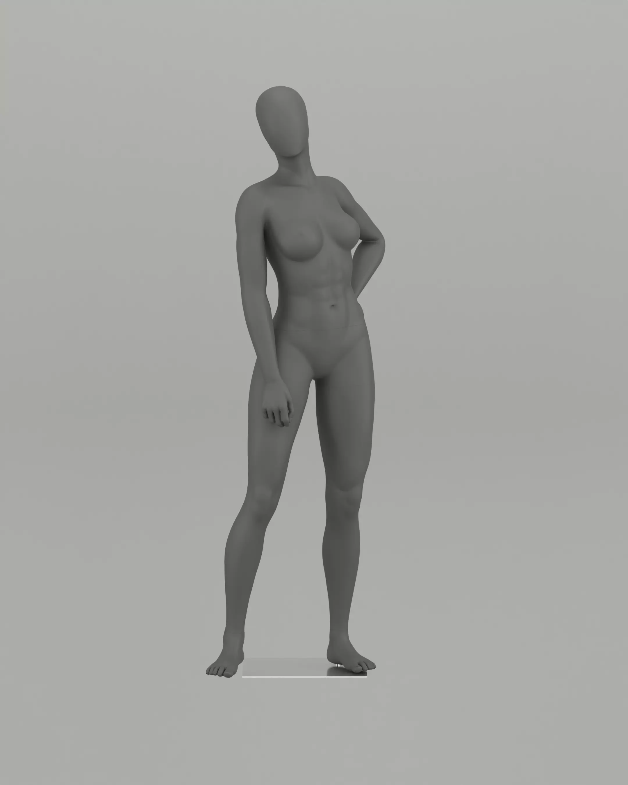Woman mannequin Natural pose 2 3D print model_0