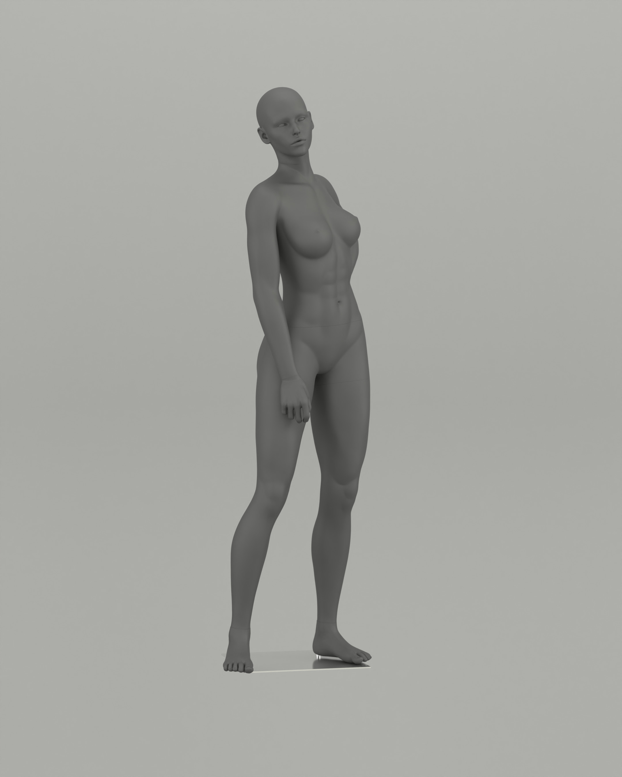 Woman mannequin Natural pose 2 3D print model_9