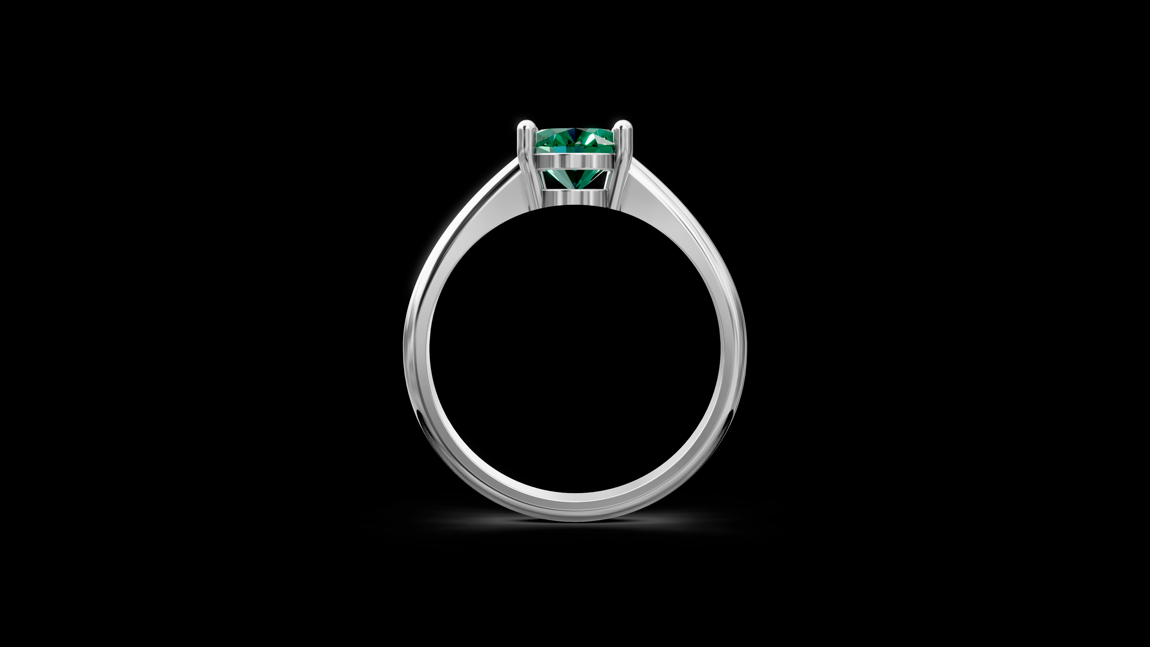 Oval Gemstone Ring 3D print model_11