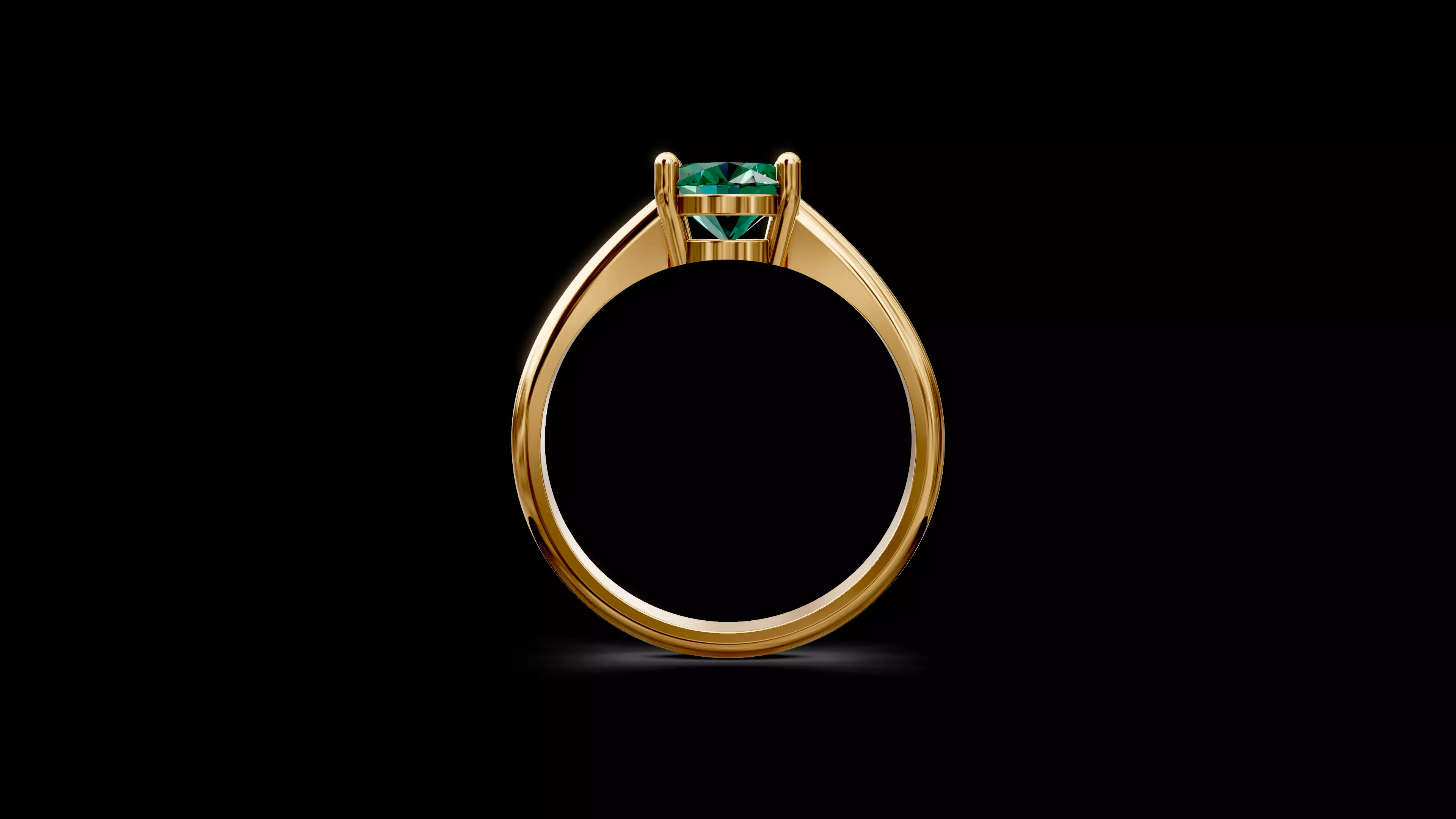 Oval Gemstone Ring 3D print model_0