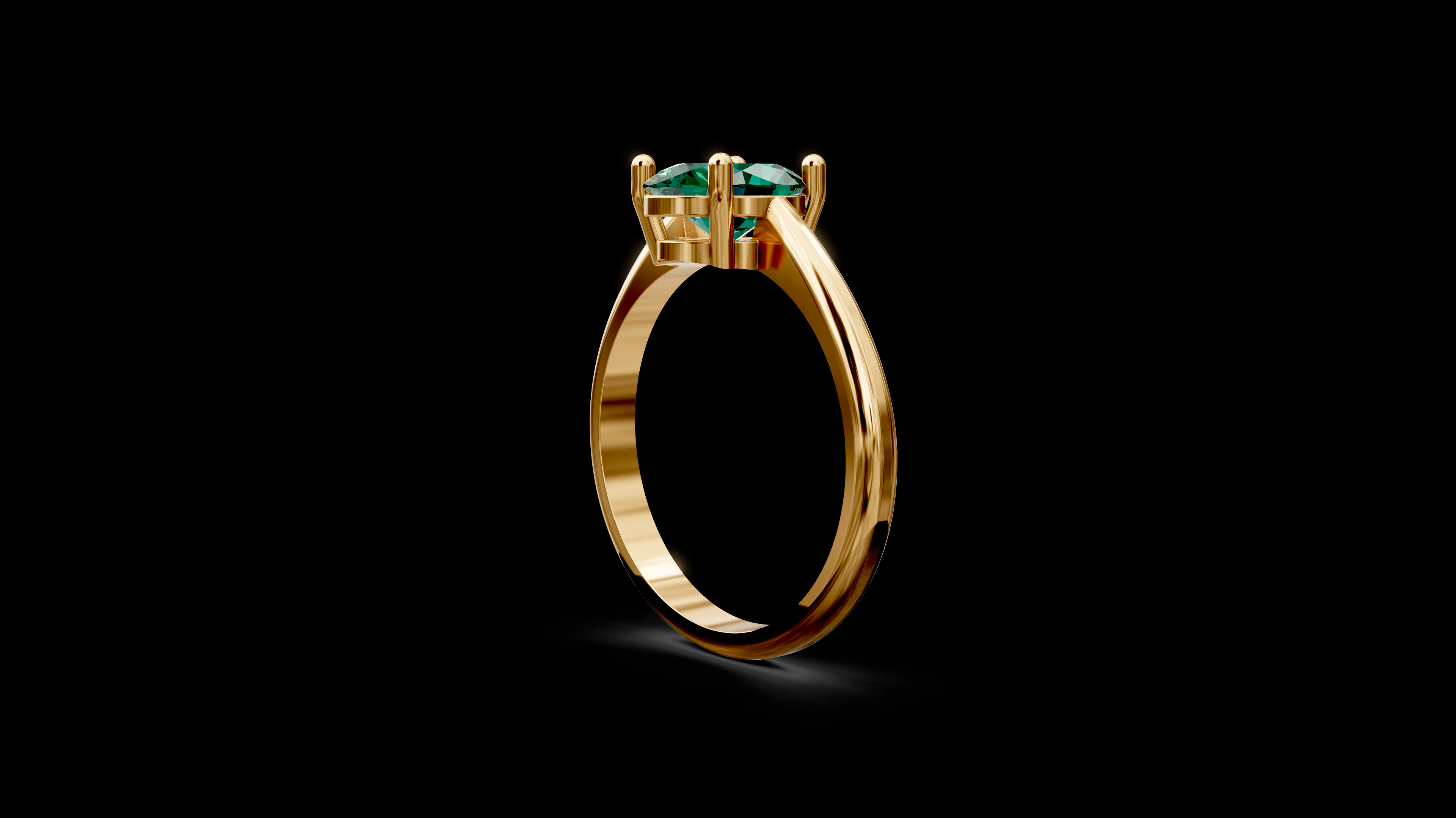 Oval Gemstone Ring 3D print model_2