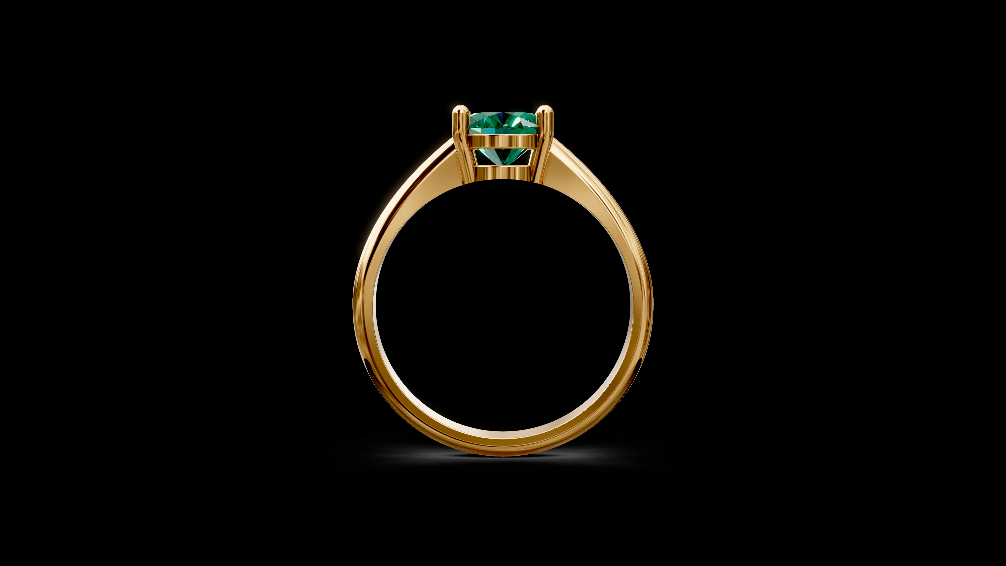 Oval Gemstone Ring 3D print model_5