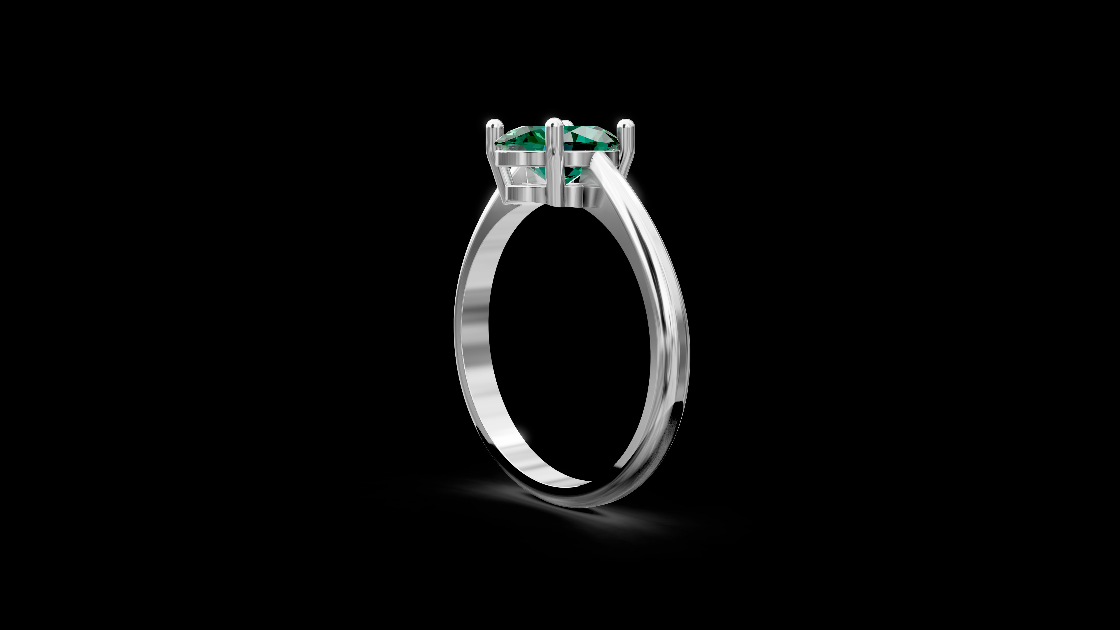 Oval Gemstone Ring 3D print model_8