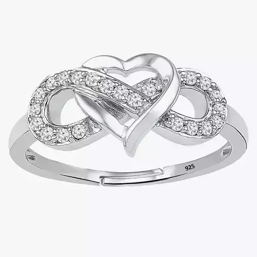  Infinity Heart Diamond Ring