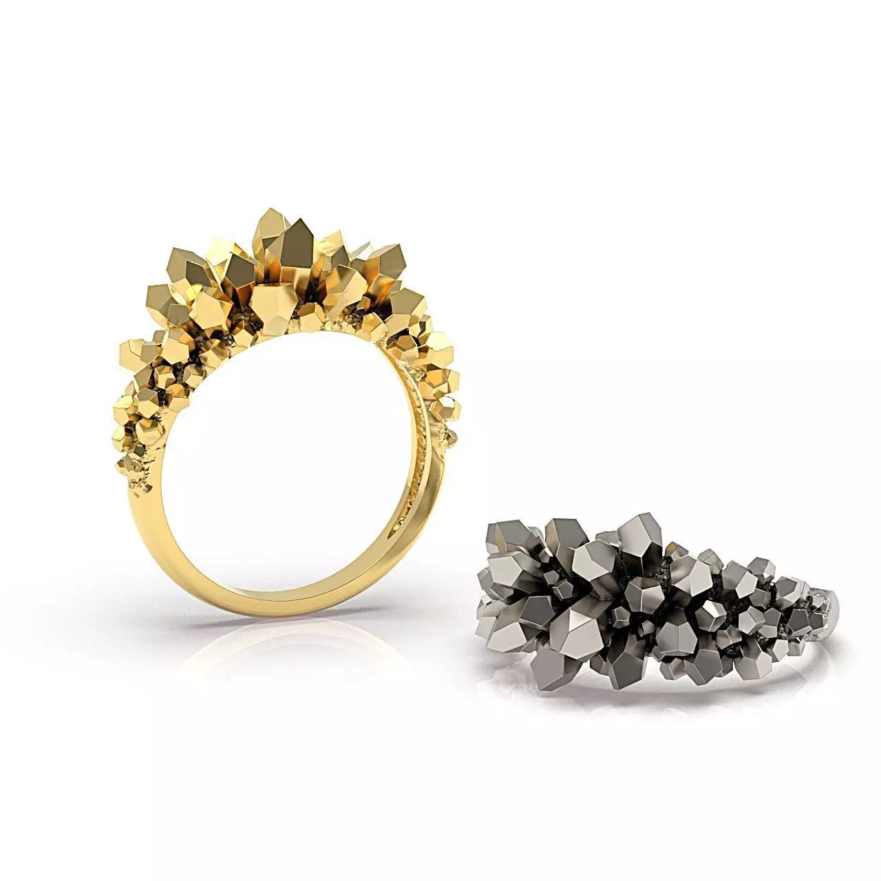 Crystal Druse Ring 3D print model_0