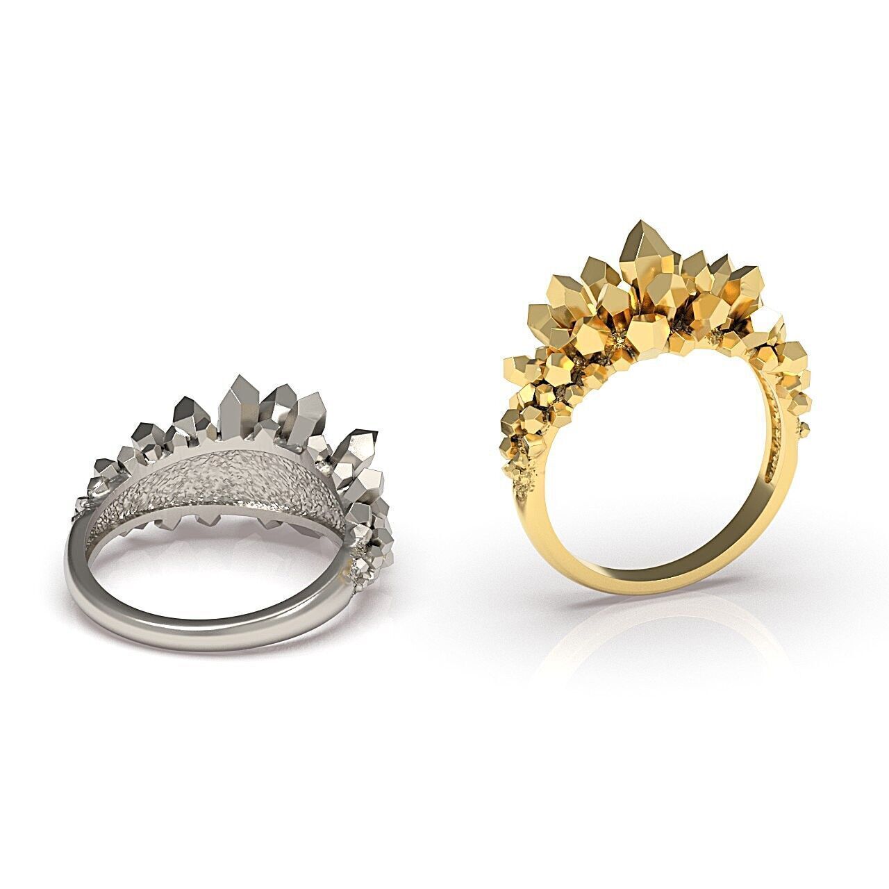 Crystal Druse Ring 3D print model_2