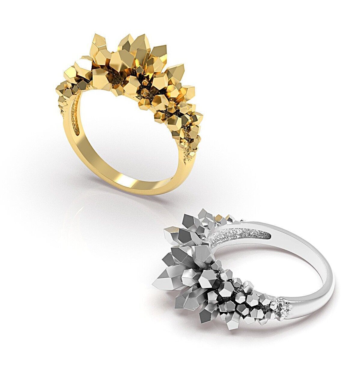 Crystal Druse Ring 3D print model_6