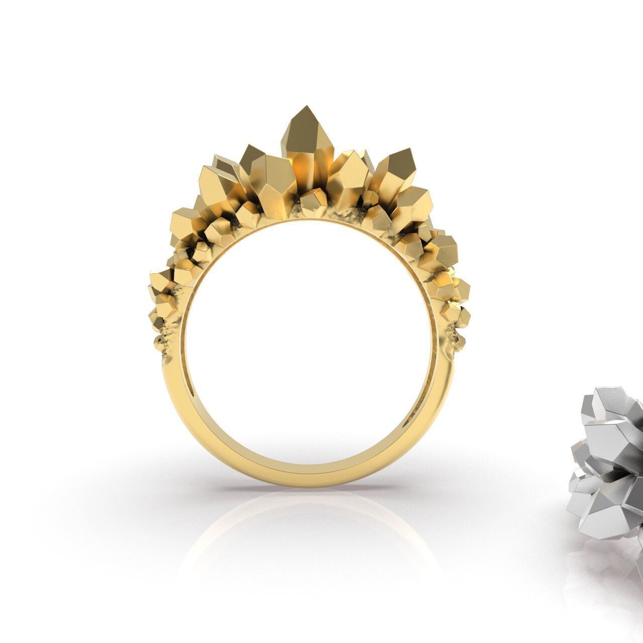 Crystal Druse Ring 3D print model_7